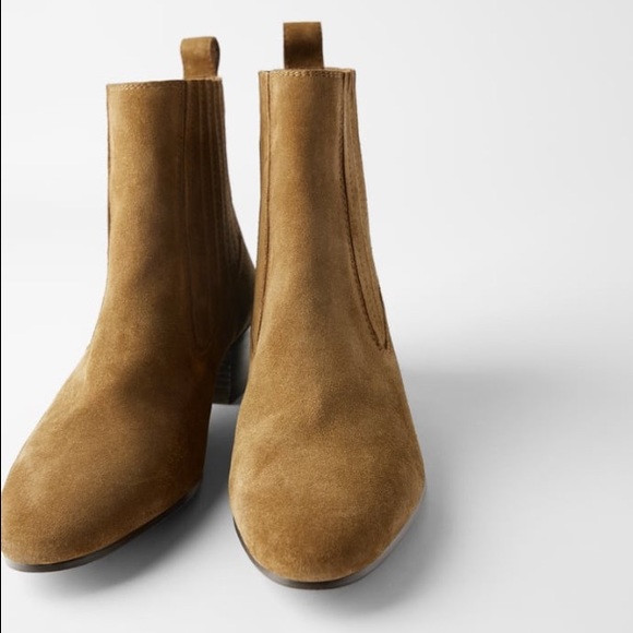 Zara Mid-Height Leather ankle boots size 7.5 - Picture 7 of 13